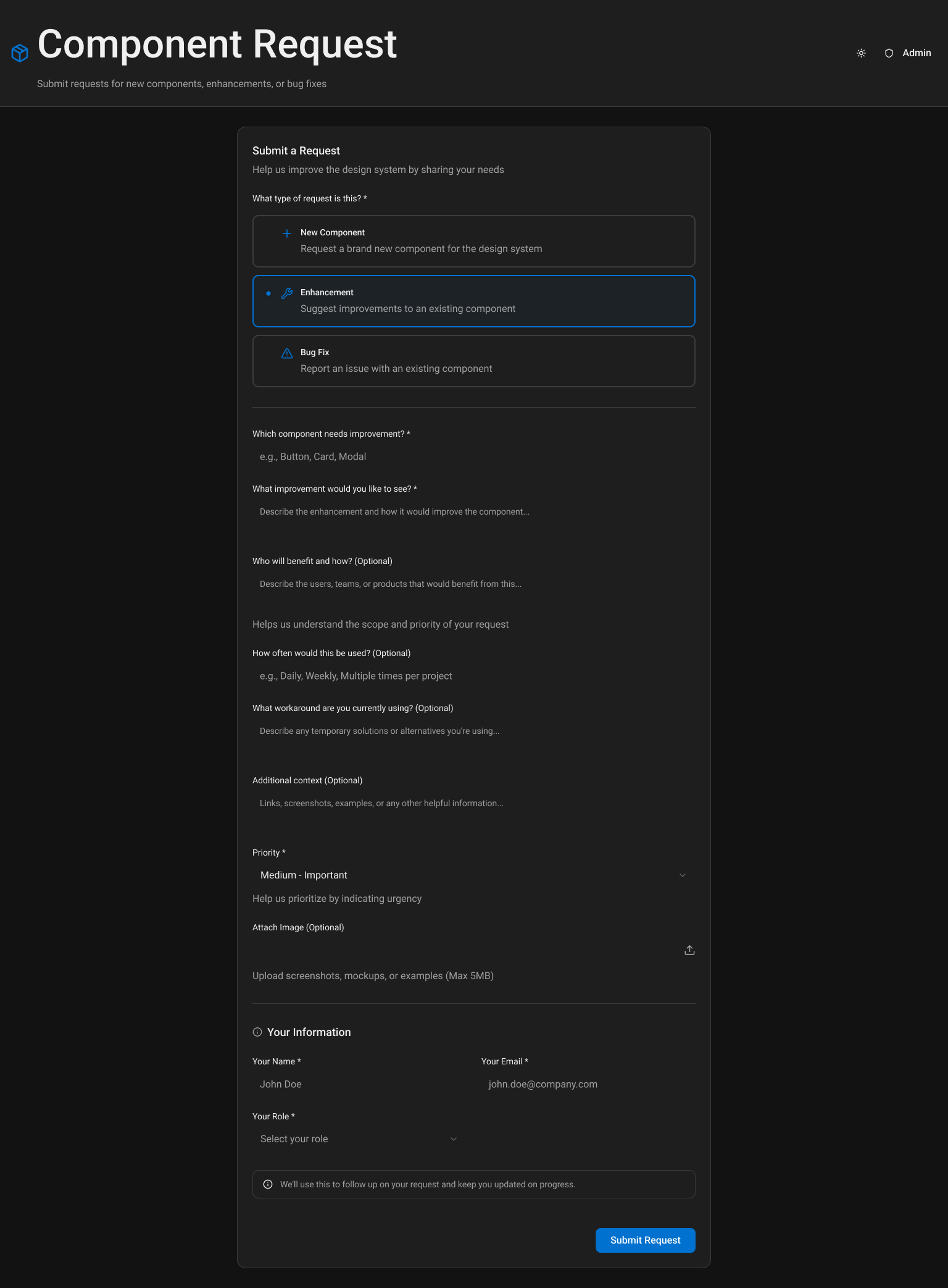 Enhancement Request Type