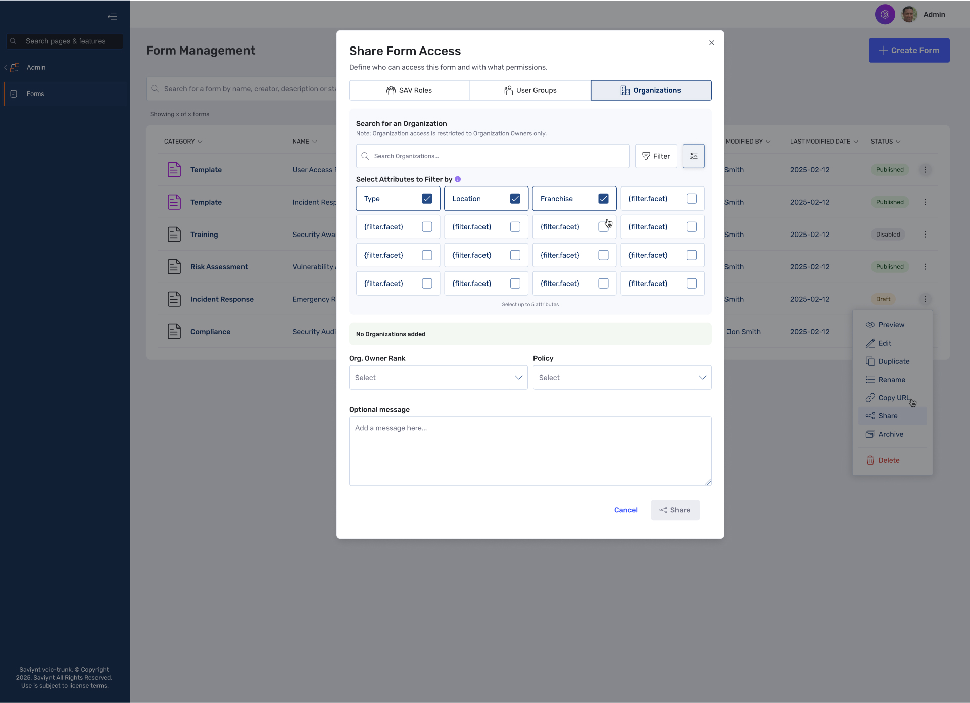 Form Builder Interface 7